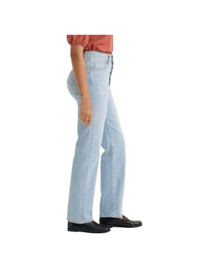 Levi's Womens Ribcage Straight Full Length Jeans Button Fly All Alone Blue 24x32 thumbnail 12