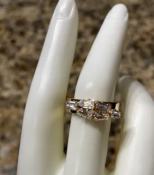 Stacked Crystal Gold Adjustable Ring thumbnail 7