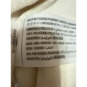 Abercrombie & Fitch White Faux Fur Sherpa Full Zip Sleeveless Vest Jacket XS thumbnail 4