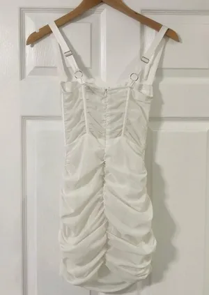 Oh Polly Mesh White Mini Dress thumbnail 4