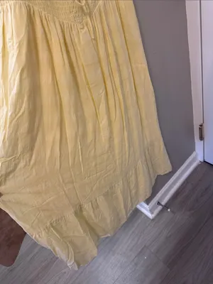 Hippie Rose Butter Yellow Smocked Tiered Midi Dress – Size Medium – NWT thumbnail 3