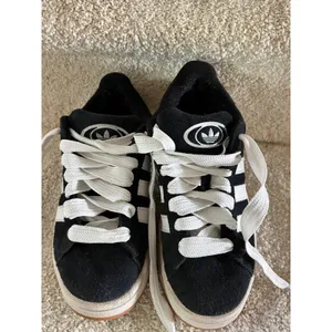 Adidas Campus Black Suede Sneakers Chunky Laces Women’s 6.5 thumbnail 7