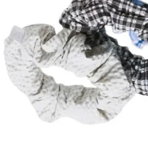 Seersucker Blister Check Lululemon Uplifting Scrunchies 2 Black and White / Vap thumbnail 6