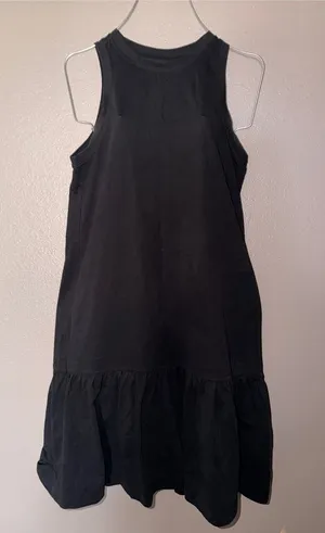 Madewell Black Sleeveless Ruffle-Hem Mini Dress thumbnail 1