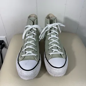 Converse Women's Light Green High Top Lace Up Canvas Sneakers 7.5 Casual Summer thumbnail 4