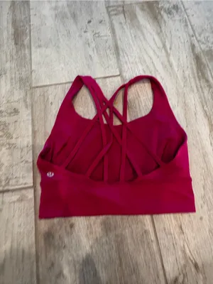 Lululemon x SoulCycle Longline Strappy Back Pink Yoga Sports Bra size 6 thumbnail 4