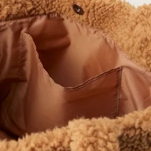 Victoria’s Secret PINK Cozy Plush Teddy Bear Warm Tan Brown Tote Bag thumbnail 8