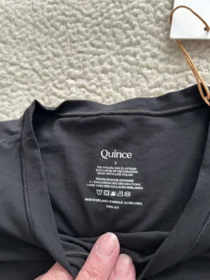 Quince Short Sleeve Second Skin T-Shirt Bodysuit Black Size S thumbnail 2