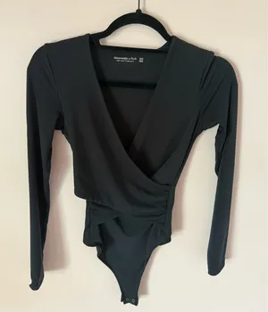 Black Abercrombie Low-Cut Bodysuit thumbnail 1