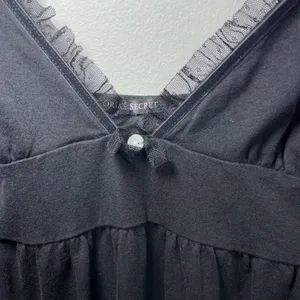 Victoria’s Secret Nightie Lingerie Slip Dress Black Lace Trim Cotton Soft Medium thumbnail 4