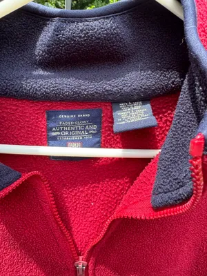 Faded Glory Vintage Quarter-Zip- red and blue thumbnail 2