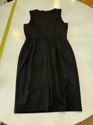 White House Black Market Black Sleeveless Faux-Wrap Midi Dress Size 8 thumbnail 7
