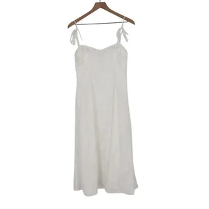Lulus Loveliest Looks Midi Dress Womens Large White Floral Jacquard Tie-Strap thumbnail 9