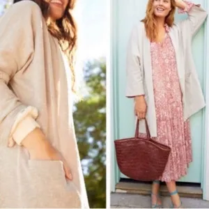 Anthropologie Duster Cardigan‎ Donni Sandwash Ribbed Oversized Open Women's thumbnail 3