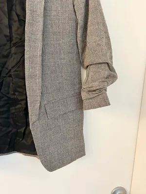 Zara Open Front Plaid Wool Blazer Academic Tailored School Girl Size XS thumbnail 3