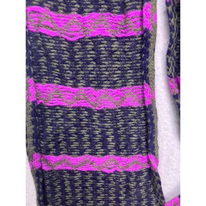 J.Crew‎ Knit Scarf Womens OS Purple Fair Isle Lambs Wool Cashmere Winter thumbnail 6