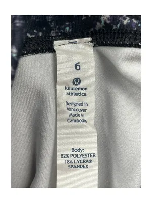 Lululemon Leggings Womens 6 Black Gray Abstract Print High Rise Yoga Pant thumbnail 7