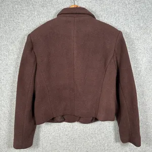 Vintage Women Express Campagnie Fleece Blazer Jacket Medium Brown NWT Academia‎ thumbnail 9