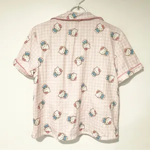 Hello Kitty Size Medium Pajama Set Pink Shorts Button Front Top‎ Ladies thumbnail 4