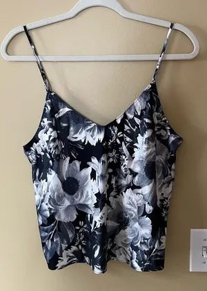 Victoria's Secret Black and White Floral Camisole thumbnail 1