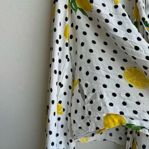 Lovers + Friends Mikayla Lemon Polka Dot Balloon Sleeve Wrap Blouse Size Small thumbnail 7