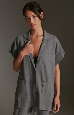 Daily Practice Anthropologie Heather Elbert Blazer Large Gray Streetwear Neutral thumbnail 1