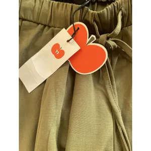 CIDER Green Wide Leg Drawstring Cropped Pants Women 100 Polyester Casual Comfort thumbnail 5