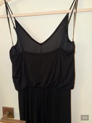 Black Spaghetti Strap Maxi Dress with Side Slit thumbnail 5