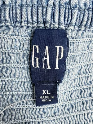 NWT GAP Eaton Denim Maxi Dress Size XL Light Wash Cotton Ruffle Cottagecore Boho thumbnail 9