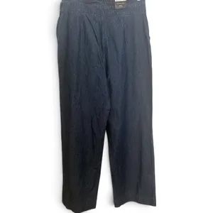 Who What Wear Womens 16 Dark Wash Denim High Rise Wide Leg Crop Pants NWT thumbnail 3