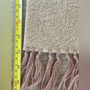 L.L. Bean Beige Fringed Scarf Tan thumbnail 2