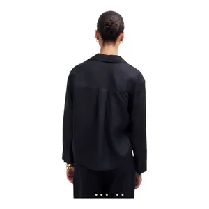 Madewell -534 Resort Long-Sleeve Shirt Black 100%‎ Ramie Size Medium thumbnail 2