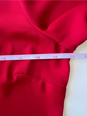 Jaclyn Smith Red Satin Ruffle Button Front 3/4 Balloon Sleeve Blouse Women’s M thumbnail 11