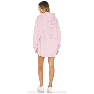 BOYS LIE 1-800 Pink Remix Hoodie in Baby Pink One Size thumbnail 2
