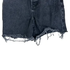 BDG Urban Outfitters Distressed Raw Hem Denim Shorts Washed Black Grunge Size 25 thumbnail 3