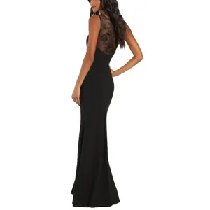 NWT Lulus True‎ Passion Black Lace V Back Sleeveless Mermaid Maxi Dress Size 1X thumbnail 3