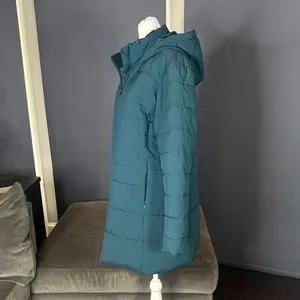 Swiss Tech Women’s Blue Green Puffer Jacket Hooded Quilted Design Size L 12/14 thumbnail 7