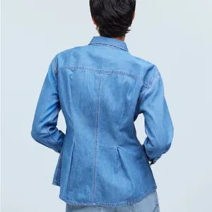 Madewell Chambray Denim Darted Button-Up Long Sleeve Shirt XS thumbnail 5