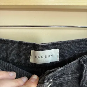 Pacsun nora wide leg black jeans raw hem women's size 28 100% cotton pants thumbnail 4