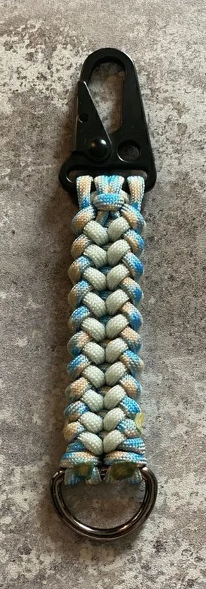 Paracord Keychain NEW Handmade USA North Carolina Blue Gray Sporty thumbnail 1