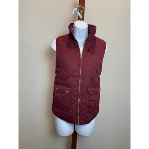 Blue Rain Vest Size S Burgundy Quilted Puffer Gold Hardware High Low Hem NWT thumbnail 8