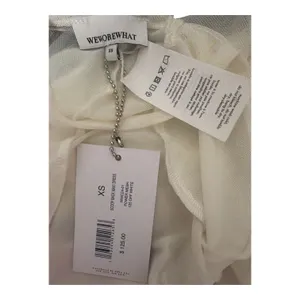 WeWoreWhat Scoop Back Maxi Power Mesh Dress in Off White szXS thumbnail 3