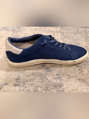 Ladies Vintage Havana Navy Suede Low-Top Sneakers thumbnail 3