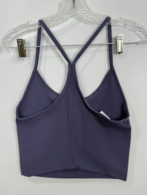 Vuori Purple Strappy Crop Sports Bra thumbnail 1