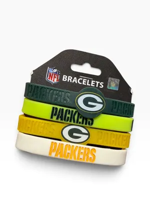 Green Bay Packers NFL Silicone Bracelets 4-Pack Aminco New thumbnail 2