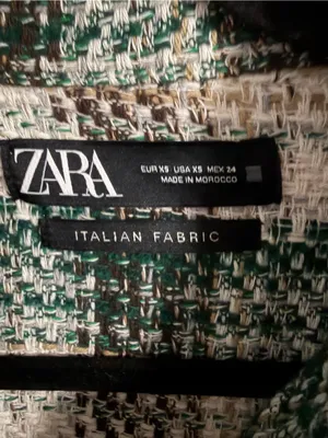 Zara Green, Cream & Brown Tweed Jacket thumbnail 4