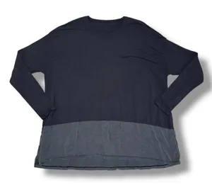 Lululemon Long Sleeve Top Womens 10 Black‎ Grey Good Colorblock Mixed Media thumbnail 1