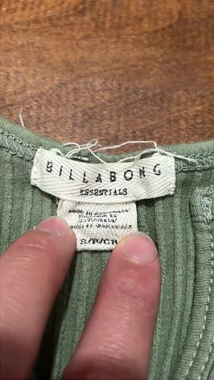 Billabong Green Ribbed Tank thumbnail 3