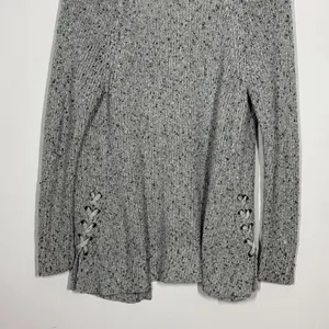 American Eagle Knit Cardigan Sweater Size L Gray Open Front Knit Cozy Comfort thumbnail 6