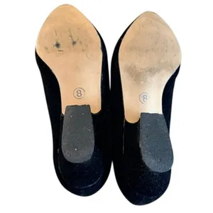 High Lights Black Velvet Beaded Loafers Low Heel Dress Shoes Women's Size 8 thumbnail 10